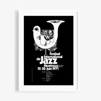 Poster Bruno Gaeng, 1971 Montreux Jazz Festival 30x40cm