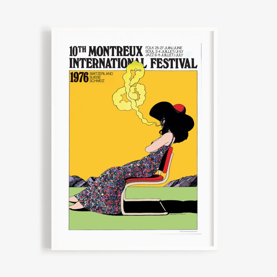 Poster Milton Glaser, 1976 Montreux Jazz Festival 30x40cm Yellow