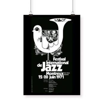 Poster Bruno Gaeng, 1971 Montreux Jazz Festival 70x100cm