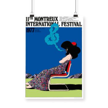 Poster Milton Glaser, 1977 Montreux Jazz Festival 70x100cm Blue