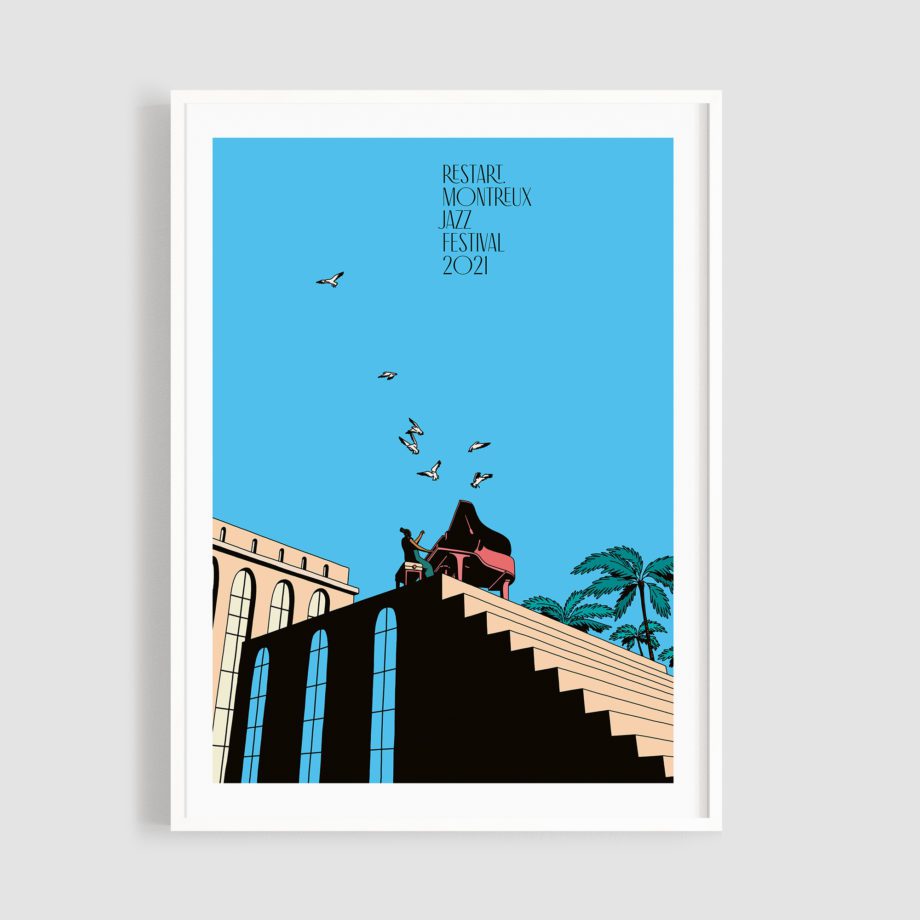MJF21 Poster Restart 50x70 Frame - Federico Tramonte - Montreux Jatt Music Festival